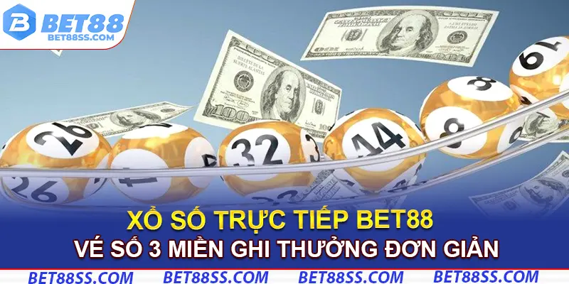 Vé số 3 miền ghi thưởng đơn giản